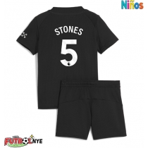 Camiseta Manchester City John Stones #5 Visitante Equipación para niños 2025-26 manga corta (+ pantalones cortos)